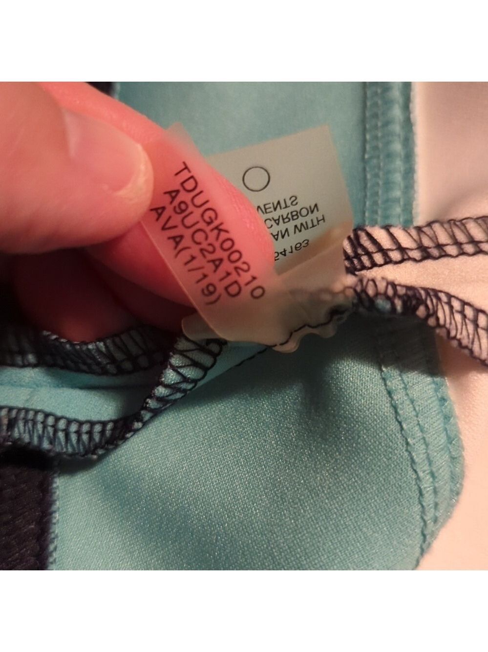 Tommy Hilfiger A Line Dress Navy Teal Cream Size 16 - Picture 14 of 14